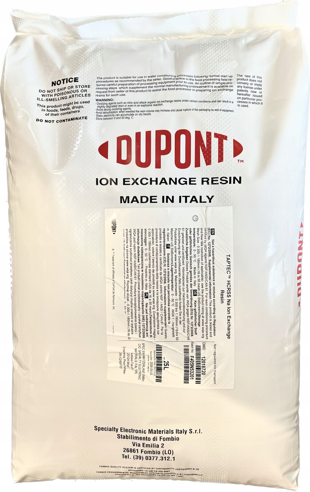 Taptec Hcrss/dupont iontoměničová pryskyřice 25L