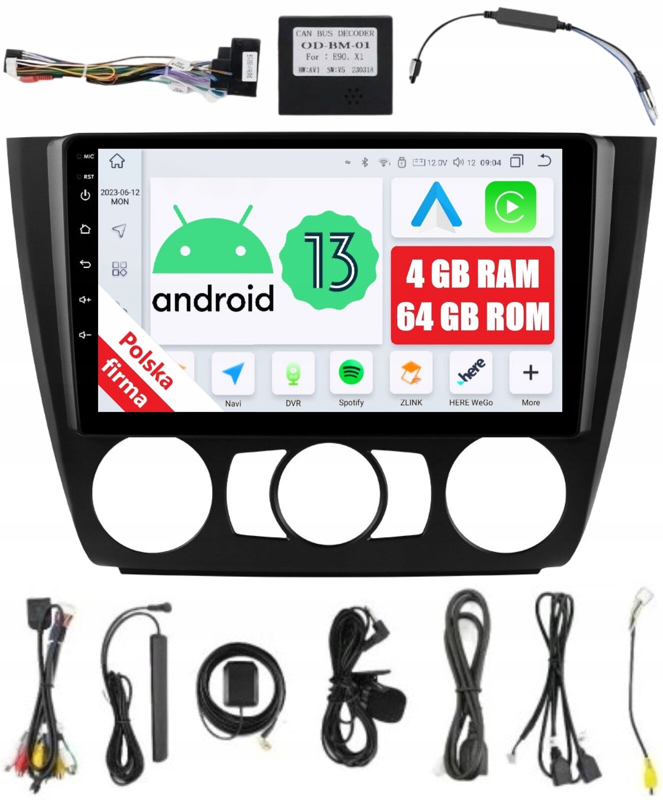 Navigační Rádio 2DIN Android Bmw E81 E82 E87 E88 4/64 Gb Dsp Carplay Lte