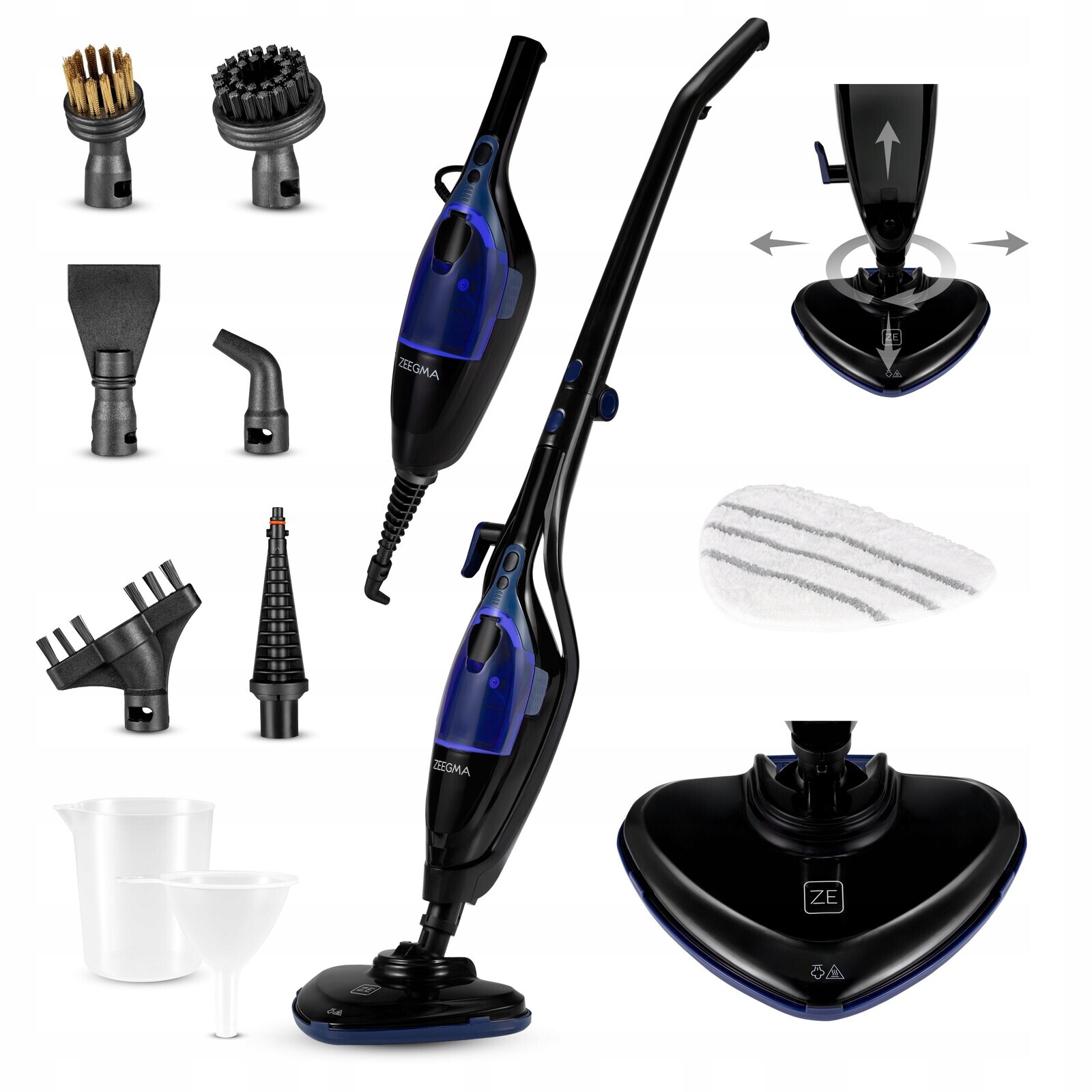 Multifunkční parní mop 13v1 Parní čistič spár Parník 1500W Lehký