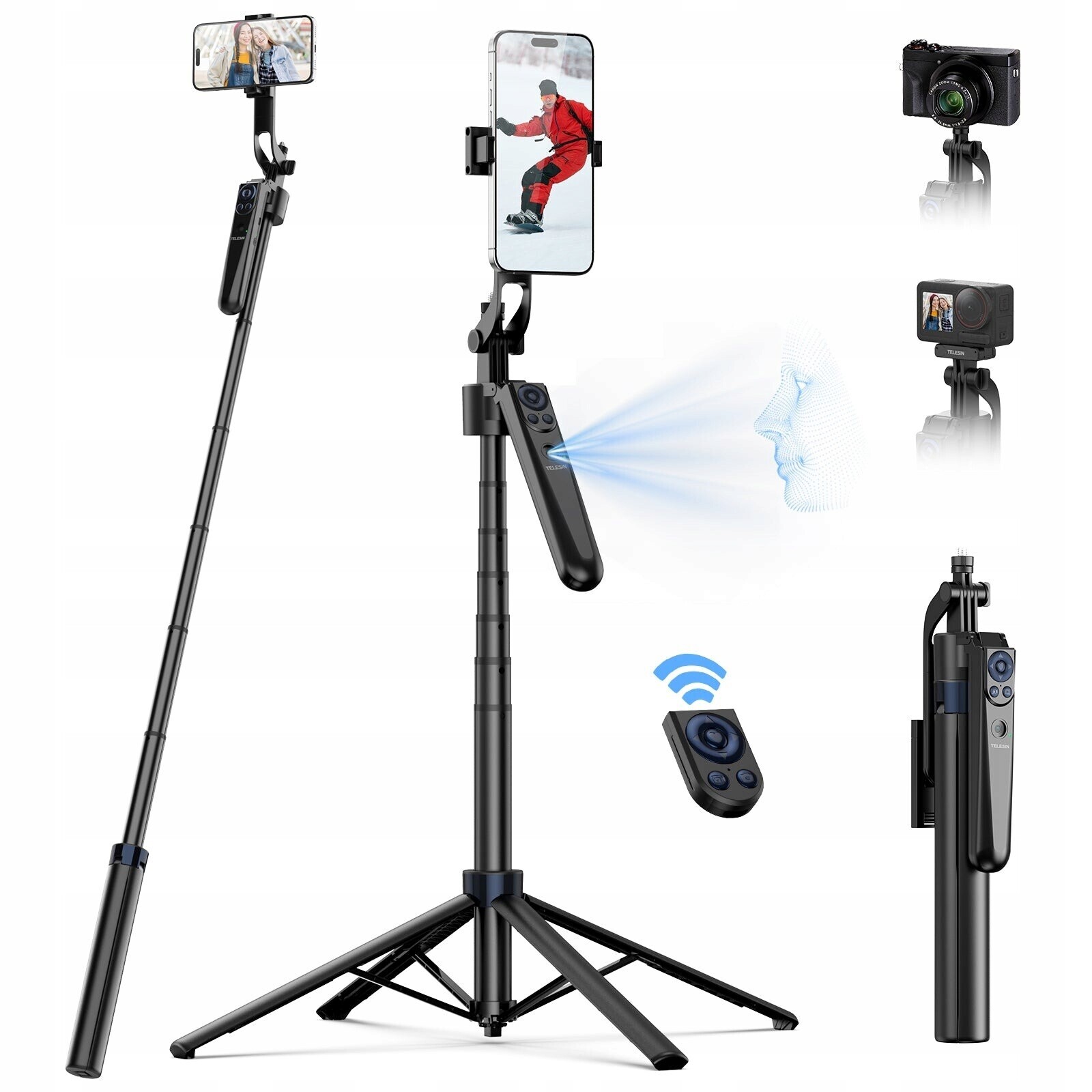 Kijek Selfie Stick Stativ 160 cm pro telefon Smartphone Kameru Pilot Telesin