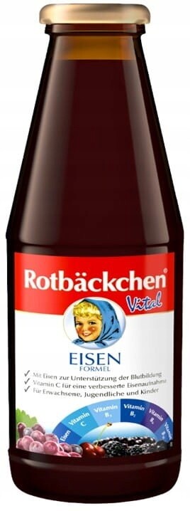 Víceovocný Džus Se Železem A Vitamíny C, B1, B2, B6, B12 450 ml Rotback