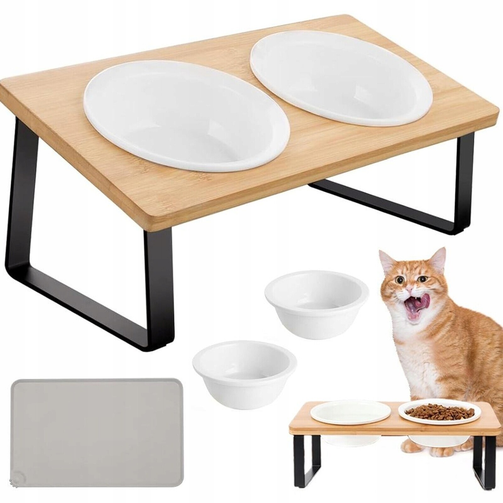 Ergonomická Vyvýšená Miska Pro Kočky Se Sklonem 15°