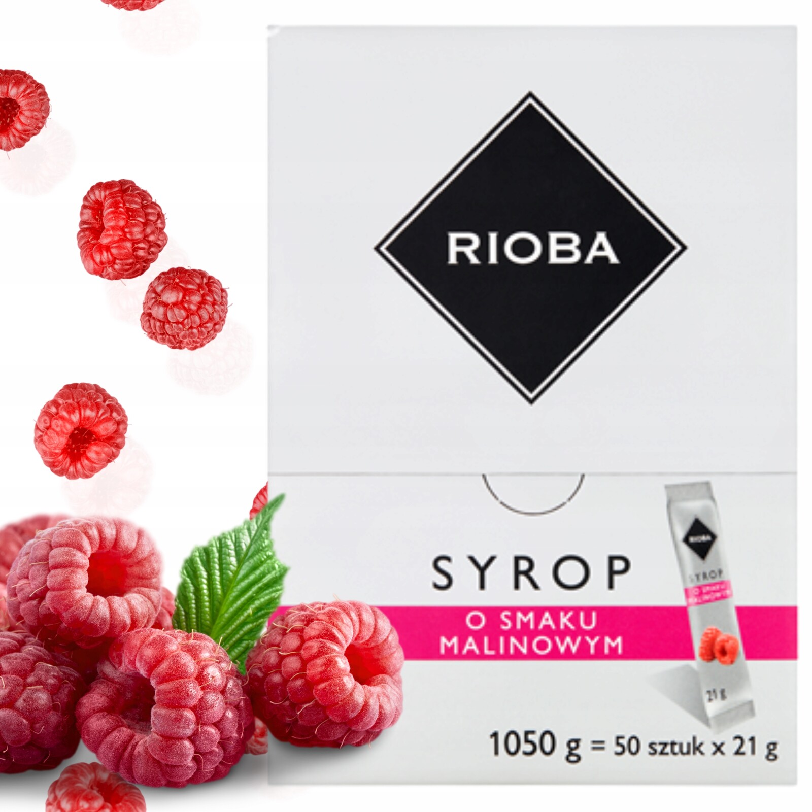 Malinový sirup Rioba sáčky do pivního nápoje 21 g 50 Ks (1050 g)