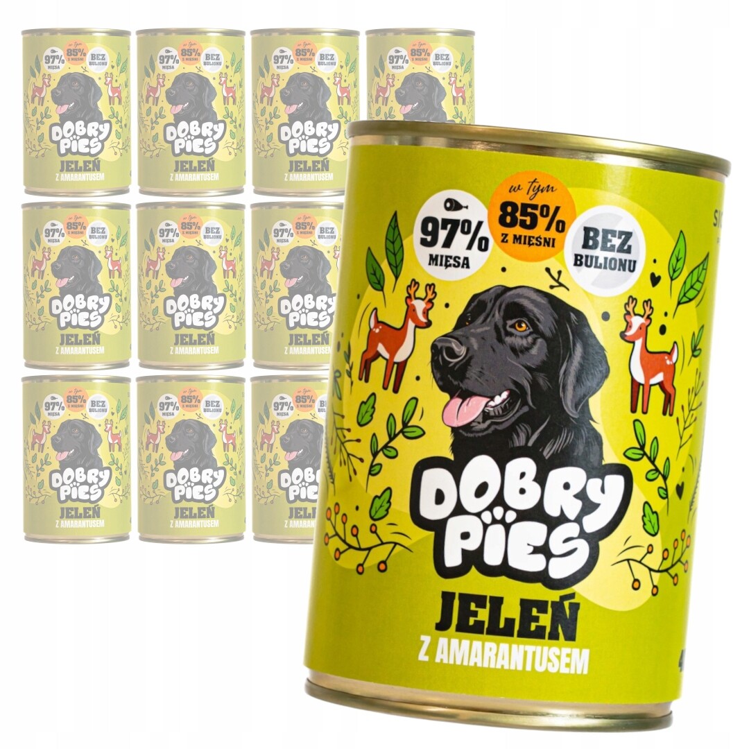 Dobrý pes 6x400 g Vlhké Krmivo pro dospělé psy s jelenem a amarantem