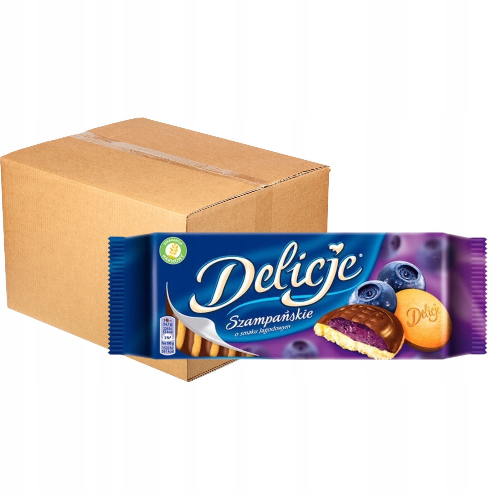 Piškoty S Želé Šampaňské Piškoty s želé a borůvkovou příchutí 147 g x 24 ks