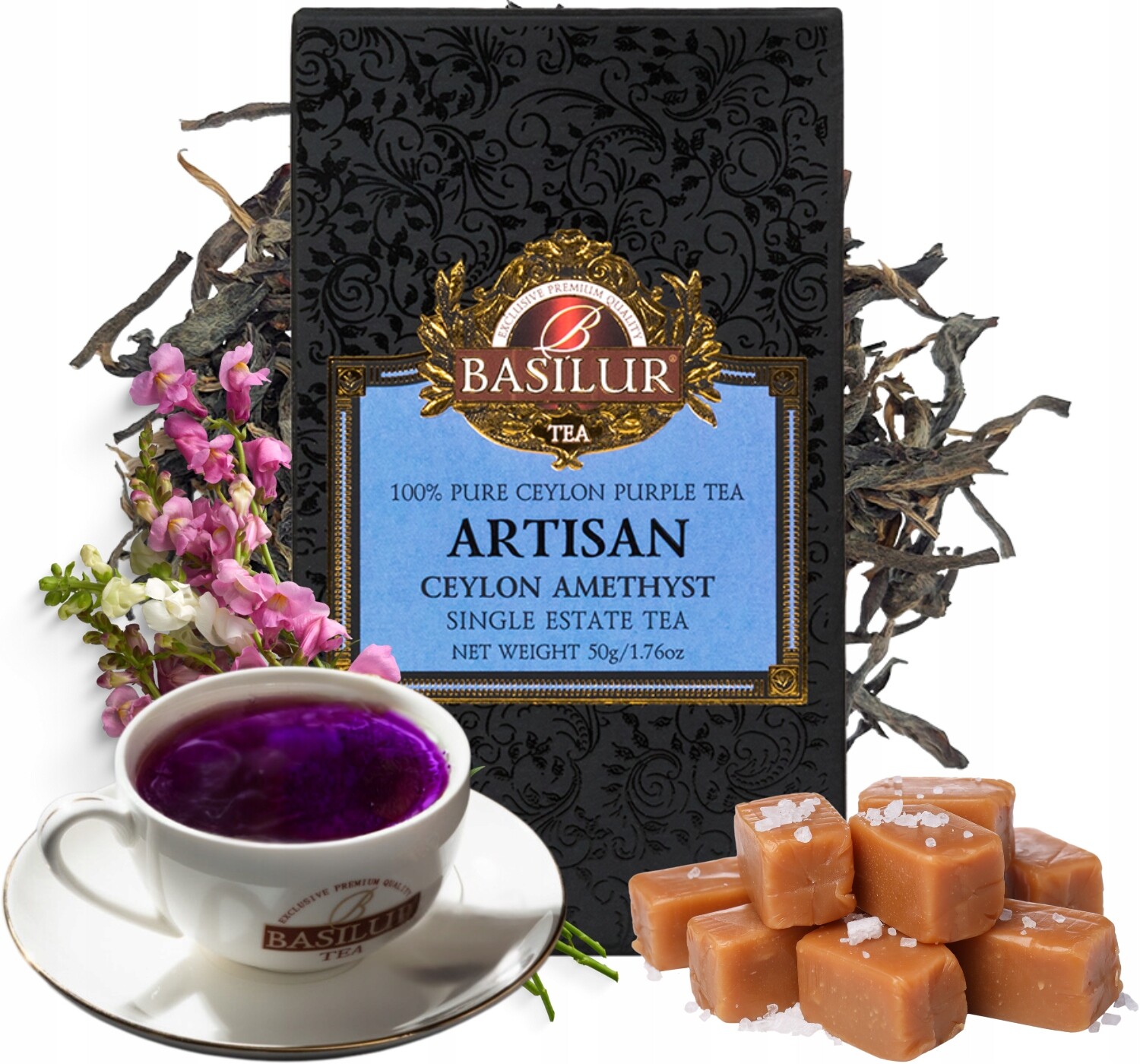 Basilur Ceylon Amethyst čaj, Ručně Sbíraný list 50 g