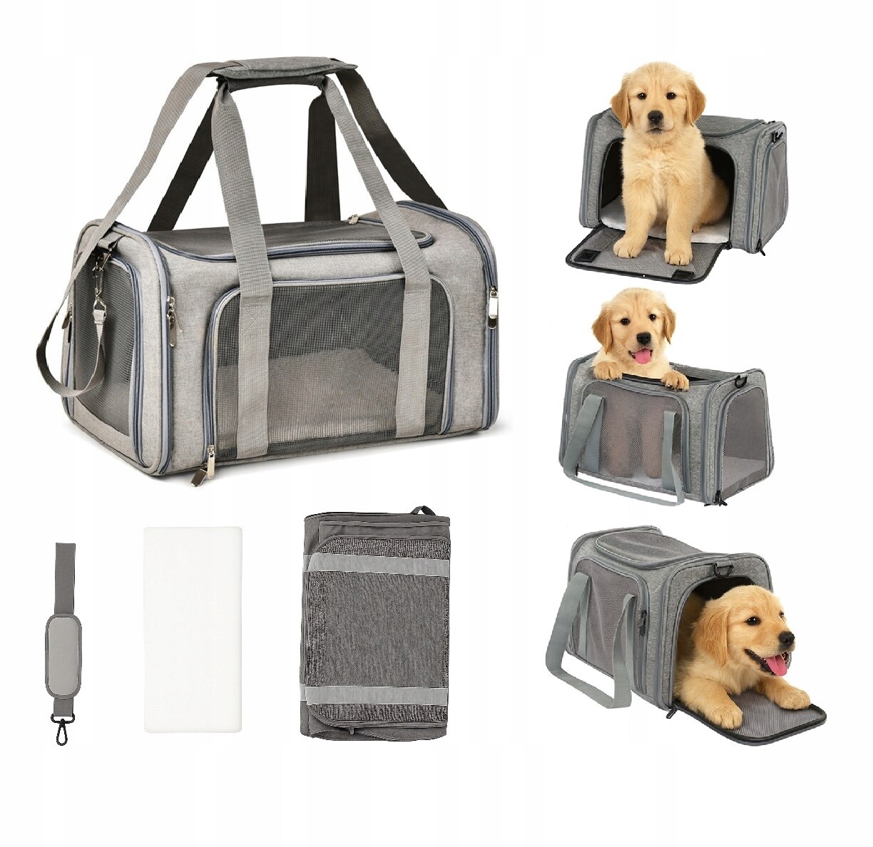 Přepravka pro pro kočky psa, taška s popruhem na rameno 50x35x35 L (I218)