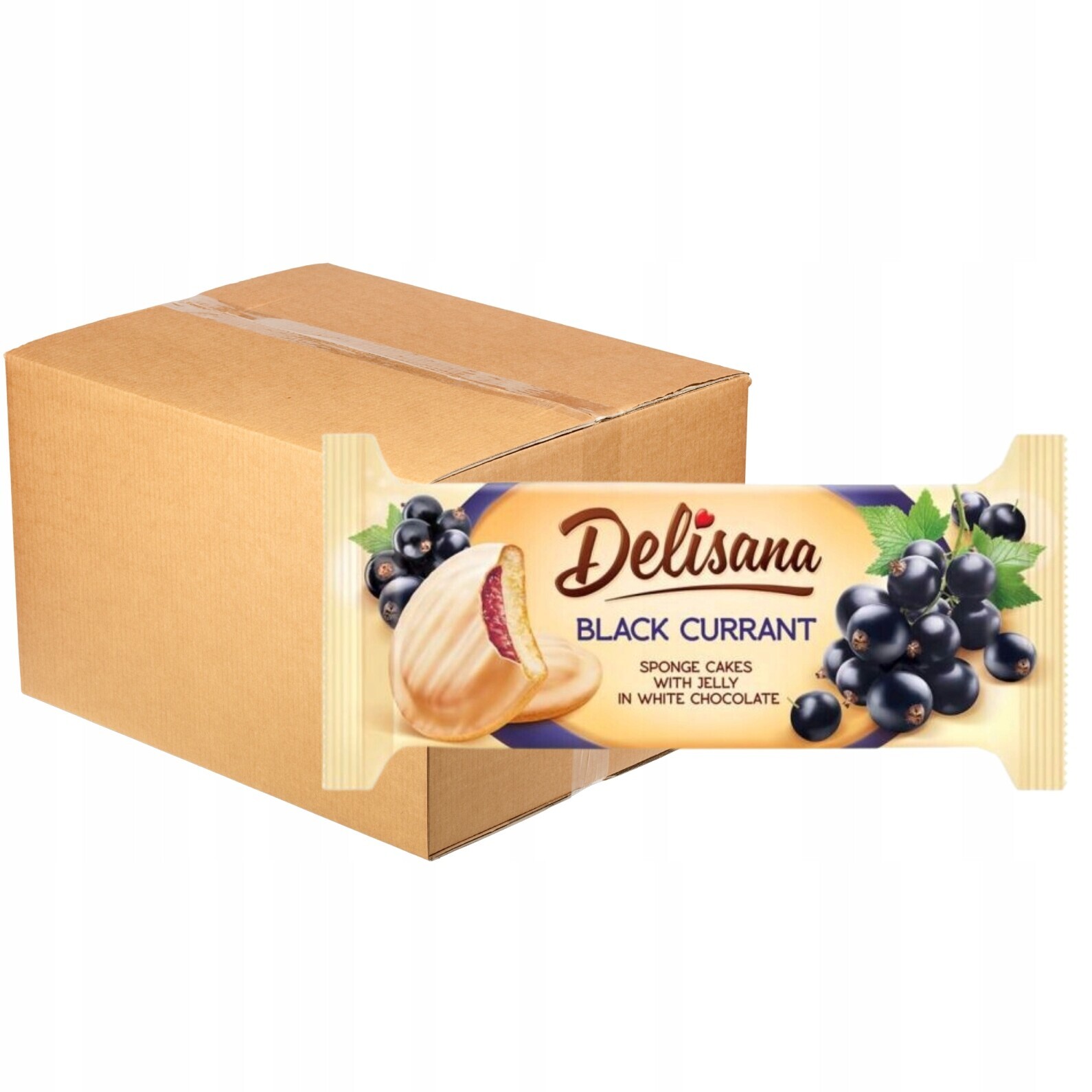 Delisana Sušenky s želé s příchutí rybízu a bílou čokoládou x 28 ks