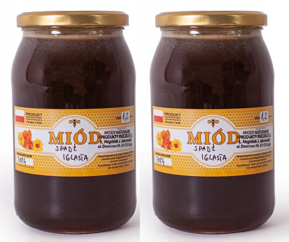 Sada medů 2x 1200G Paď Jehličnatá x2 medy z Pradoliny Visly