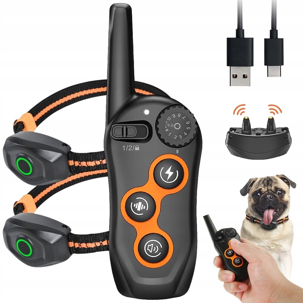 Nastavitelný Výcvikový Obojek Pro Psy 600M Dálkový Ovládání Pípání Vibrace Šoky