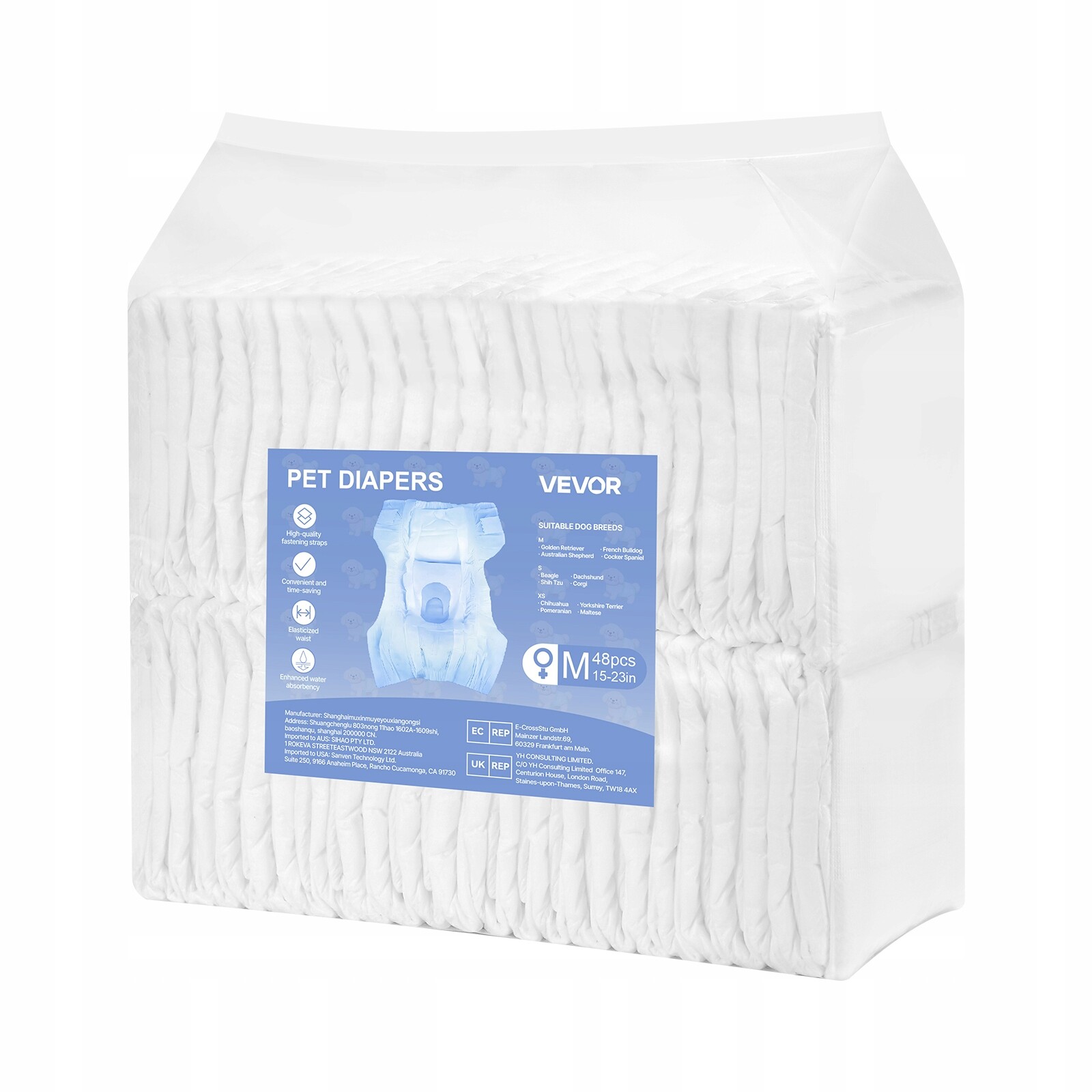 Vevor Plenky pro psy 96 Ks M Velikost Pohodlné a prodyšné pro feny