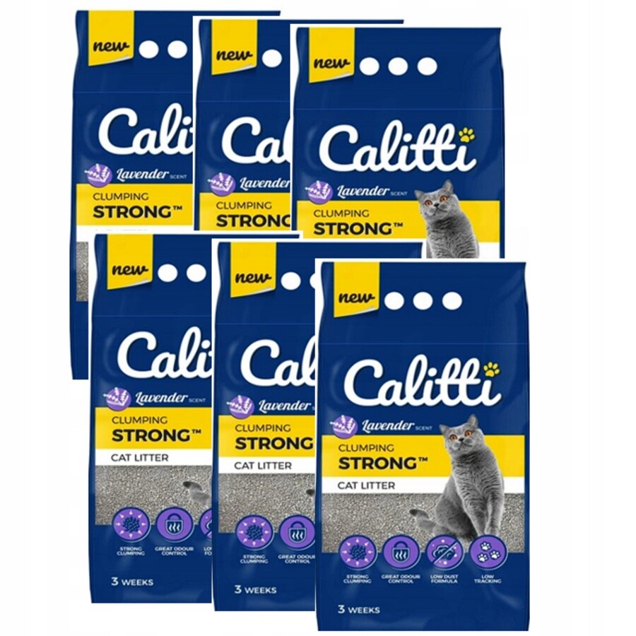 Bentonitové stelivo levandulové Calitti Strong Lavender 6x5L