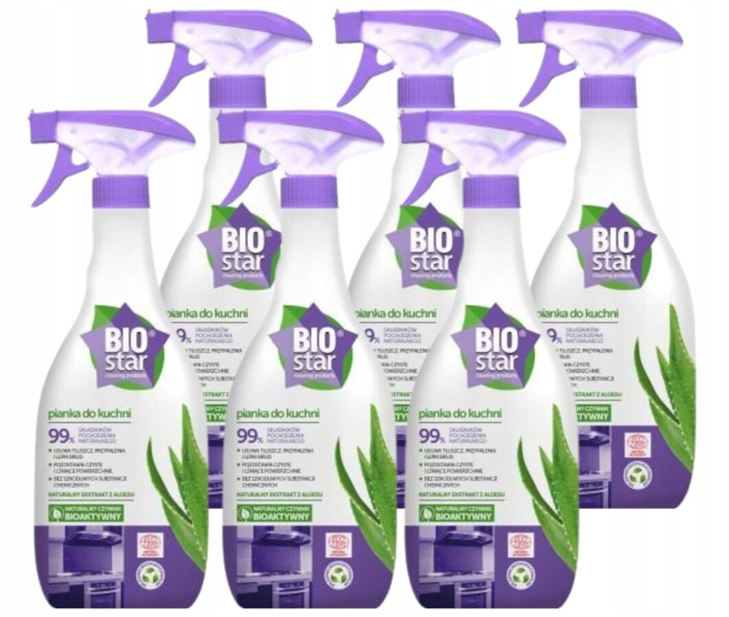 Biostar Ekologický pěnový sprej na čištění kuchyně s aloe vera 700 ml x 6 ml