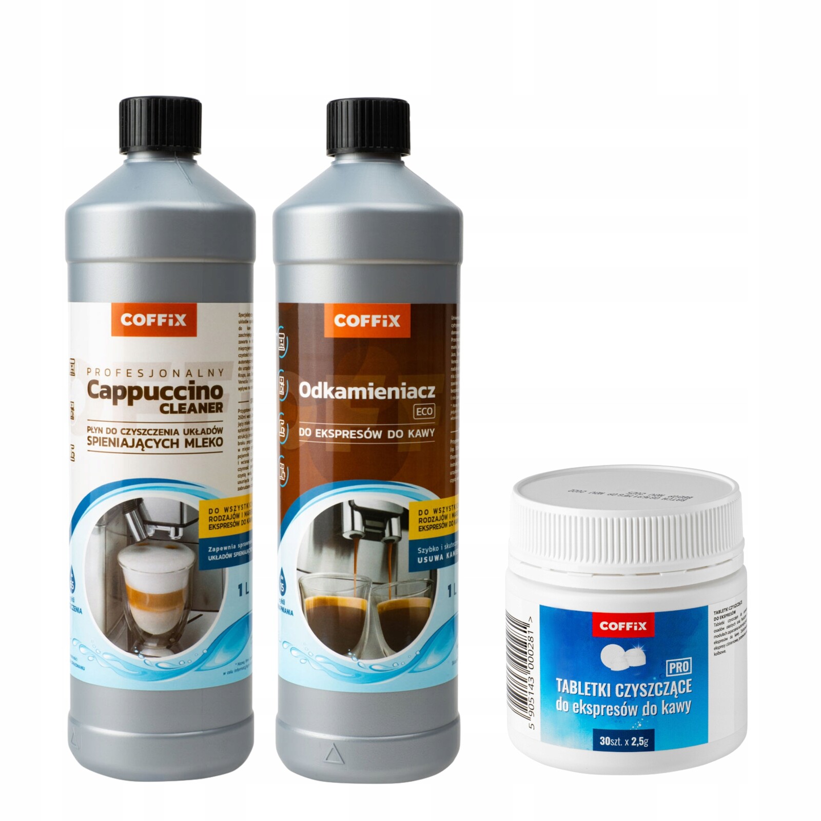 Sada pro údržbu kávovarů Jura Odvápňovač Tekutina Tablety Coffix