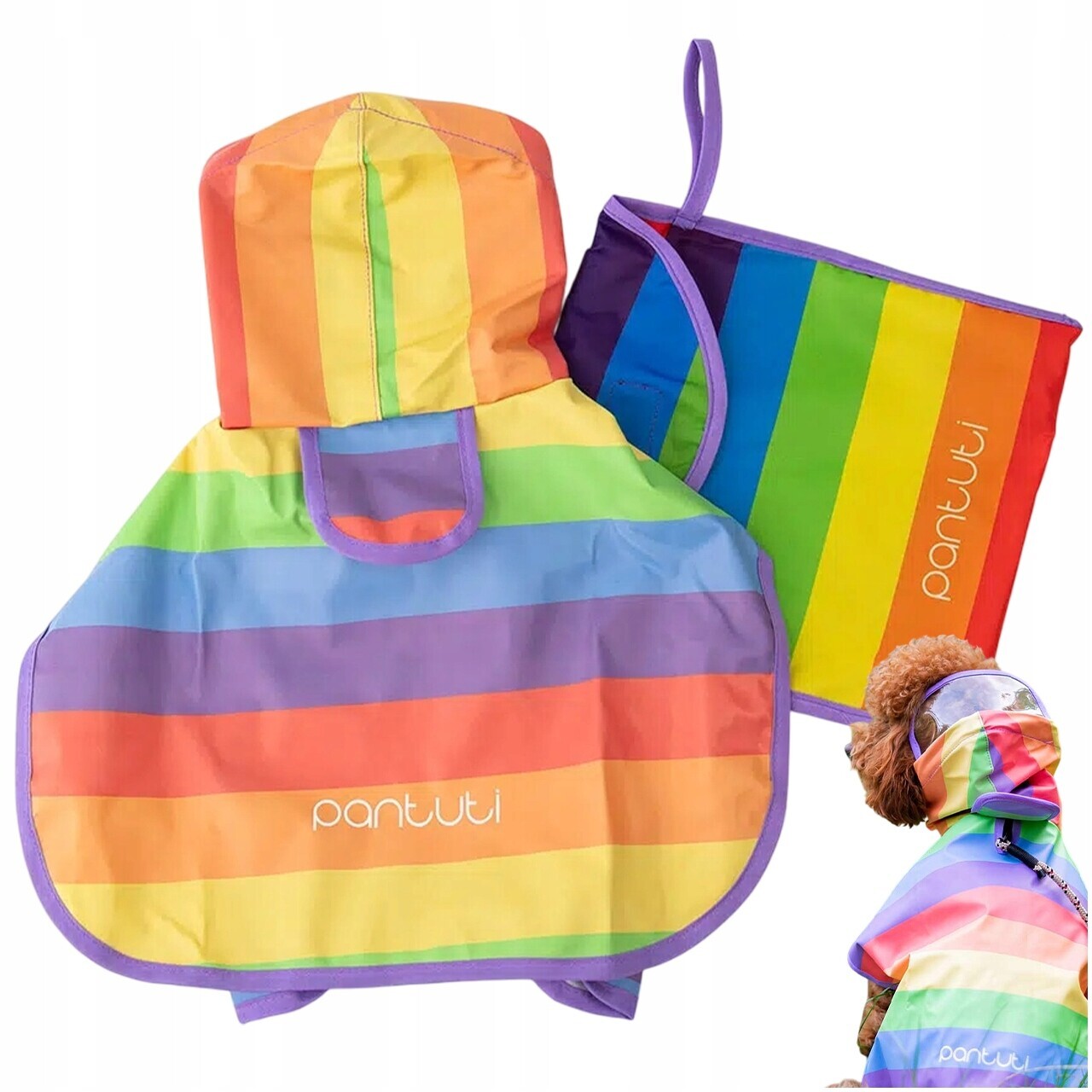 Pláštěnka Pro Psa XXL Voděodolná, Pohodlná, Aurora Duhová