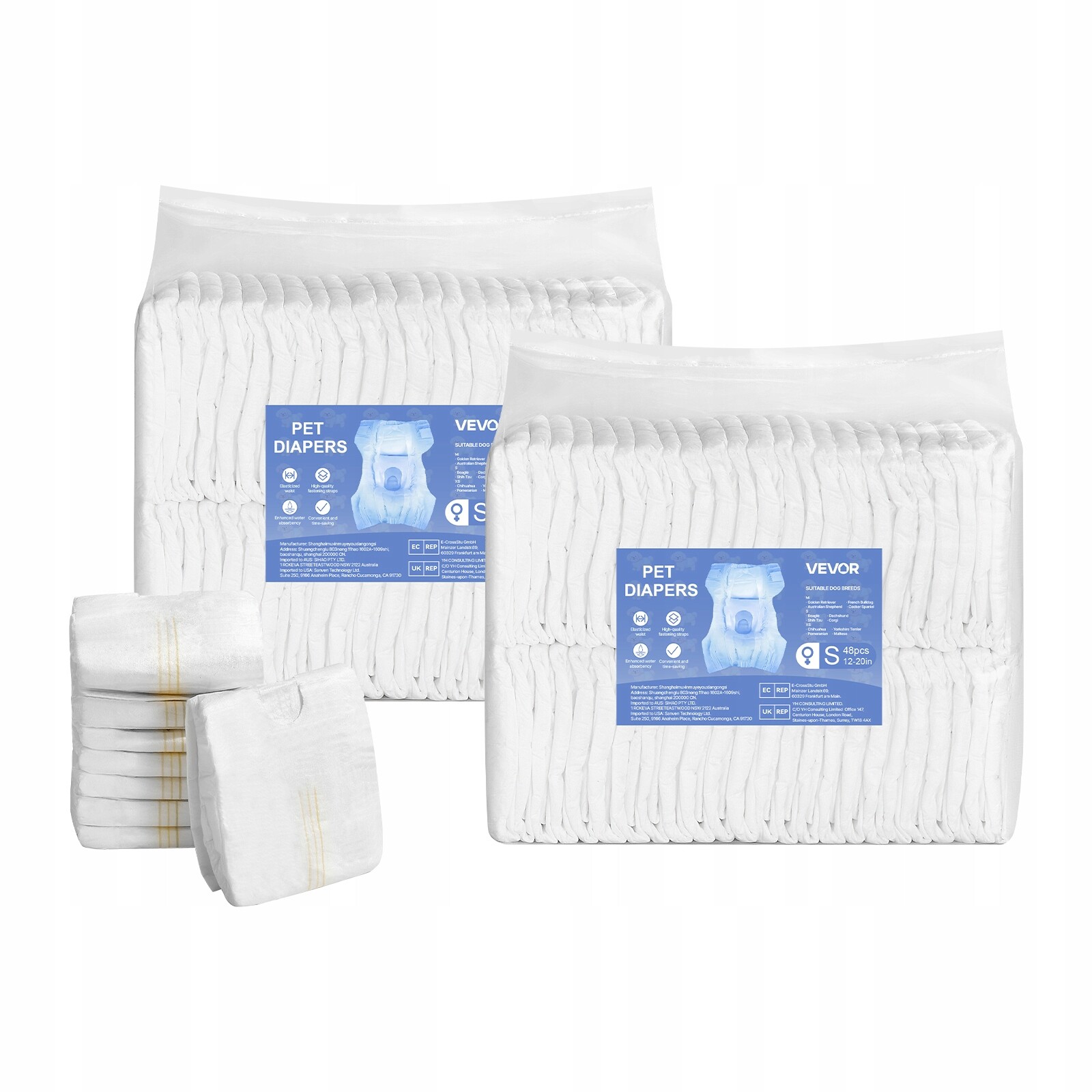 Vevor Plenky pro psy 96 Ks S Velikost Pohodlné a prodyšné pro feny