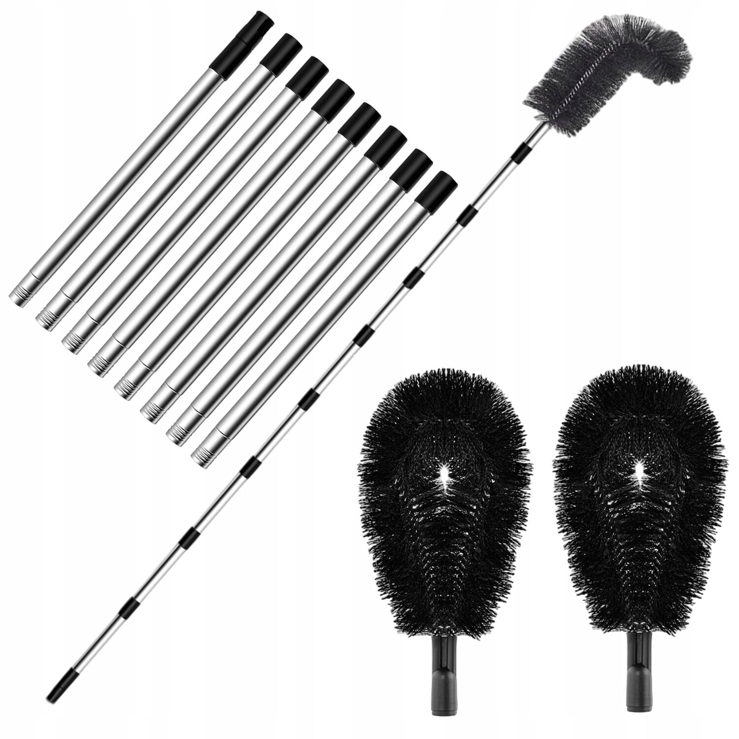 Kartáč Na Okapy S Nastavitelnou Délkou Do 310 CM Nerezová Ocel, 2 Hlavice