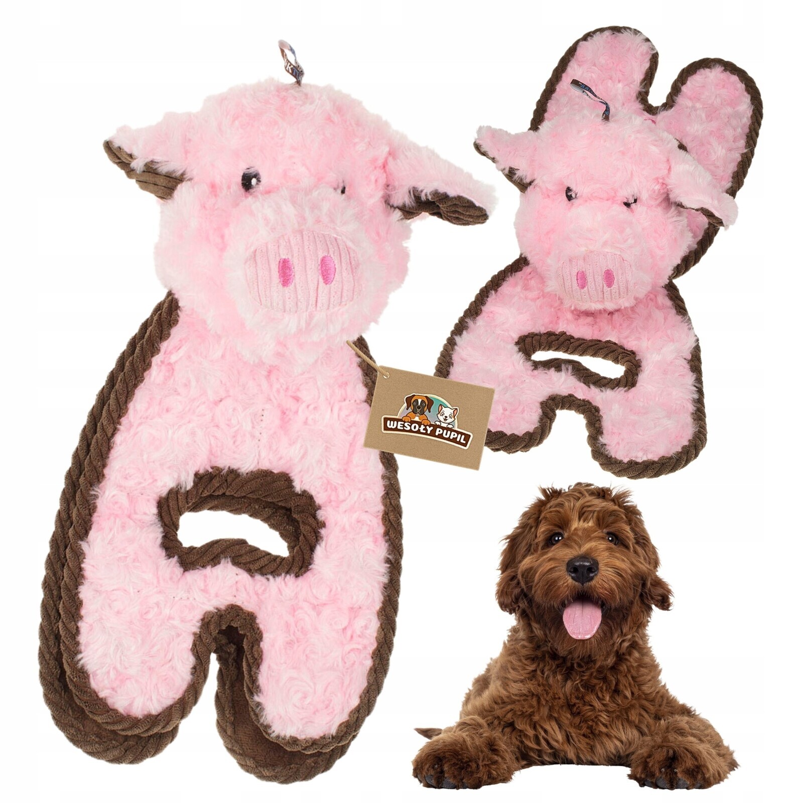 Hračka pro psy Prasátko plyšák pískací, šustící, velká, 38 Cm Premium