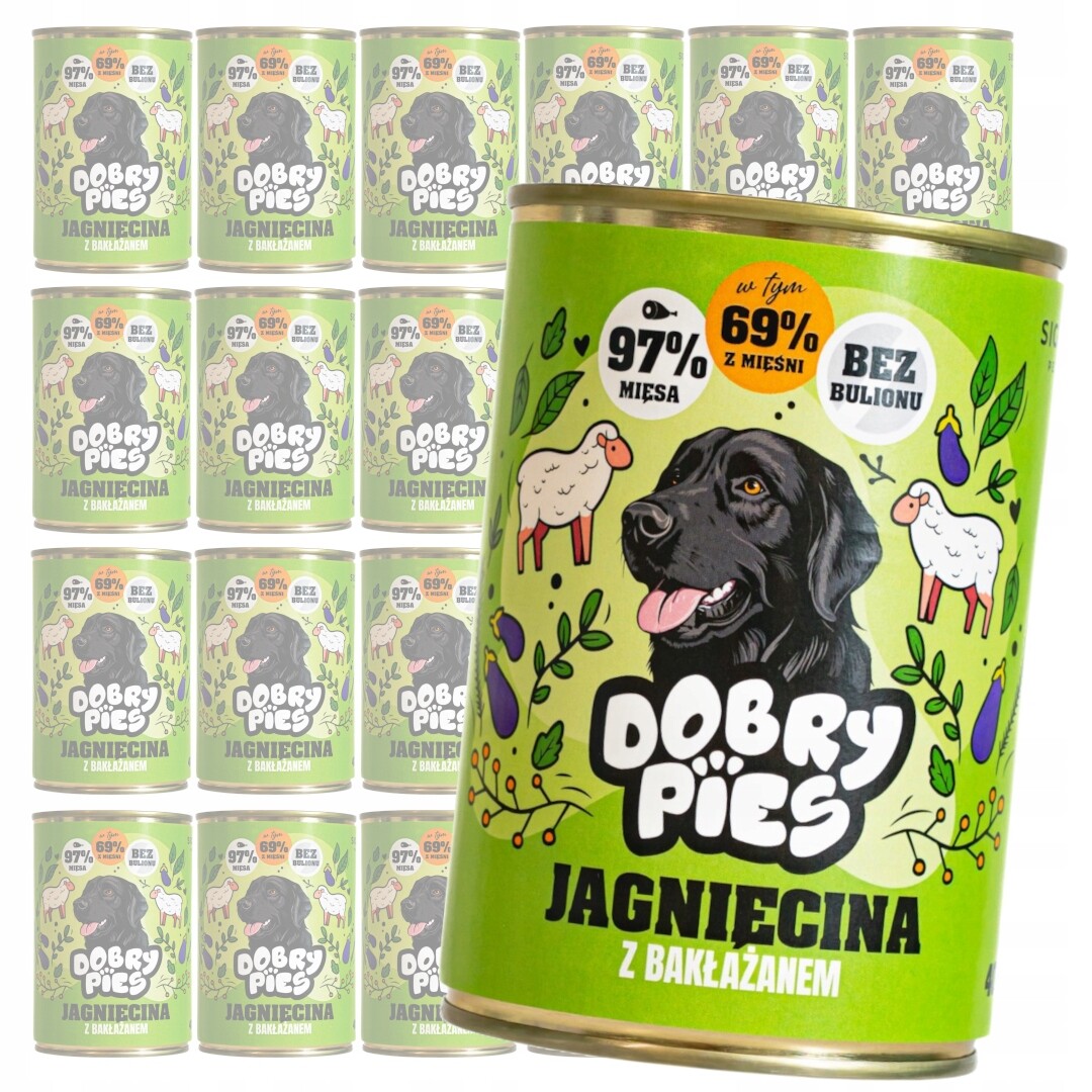 Dobrý pes 24x400 g Vlhké Krmivo pro dospělé psy Jehněčí s lilkem