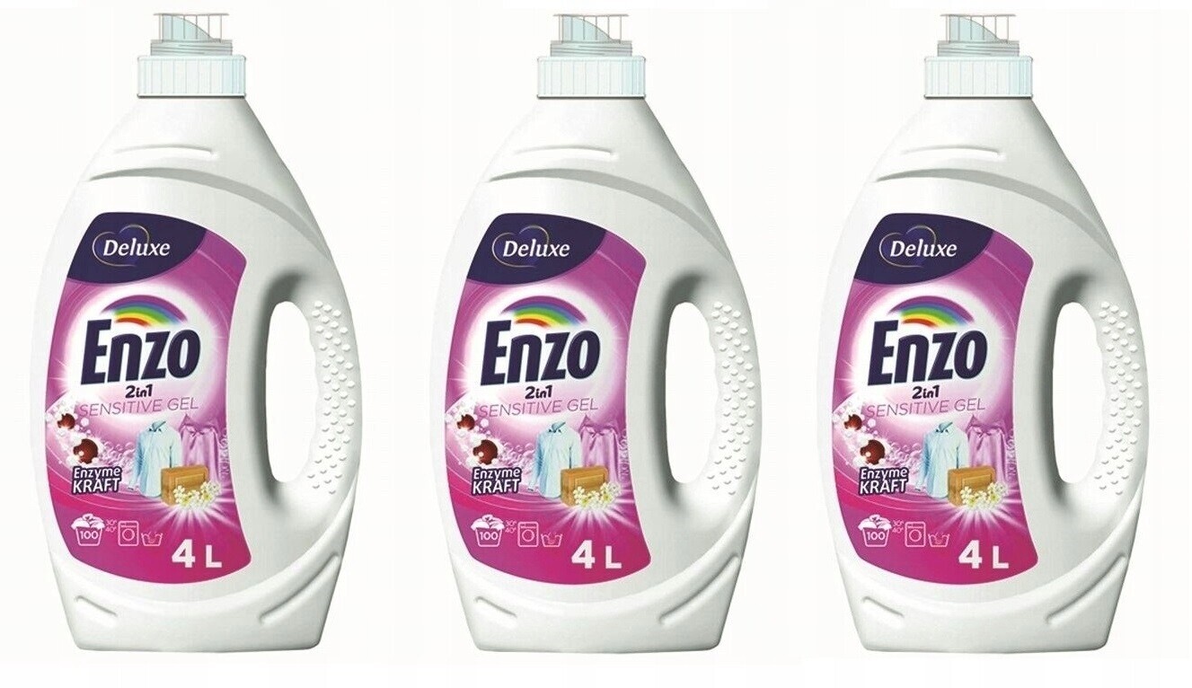Gel na praní Deluxe Enzo Sensitive 355 4 l 2v1 3ks 100 praní univerzální