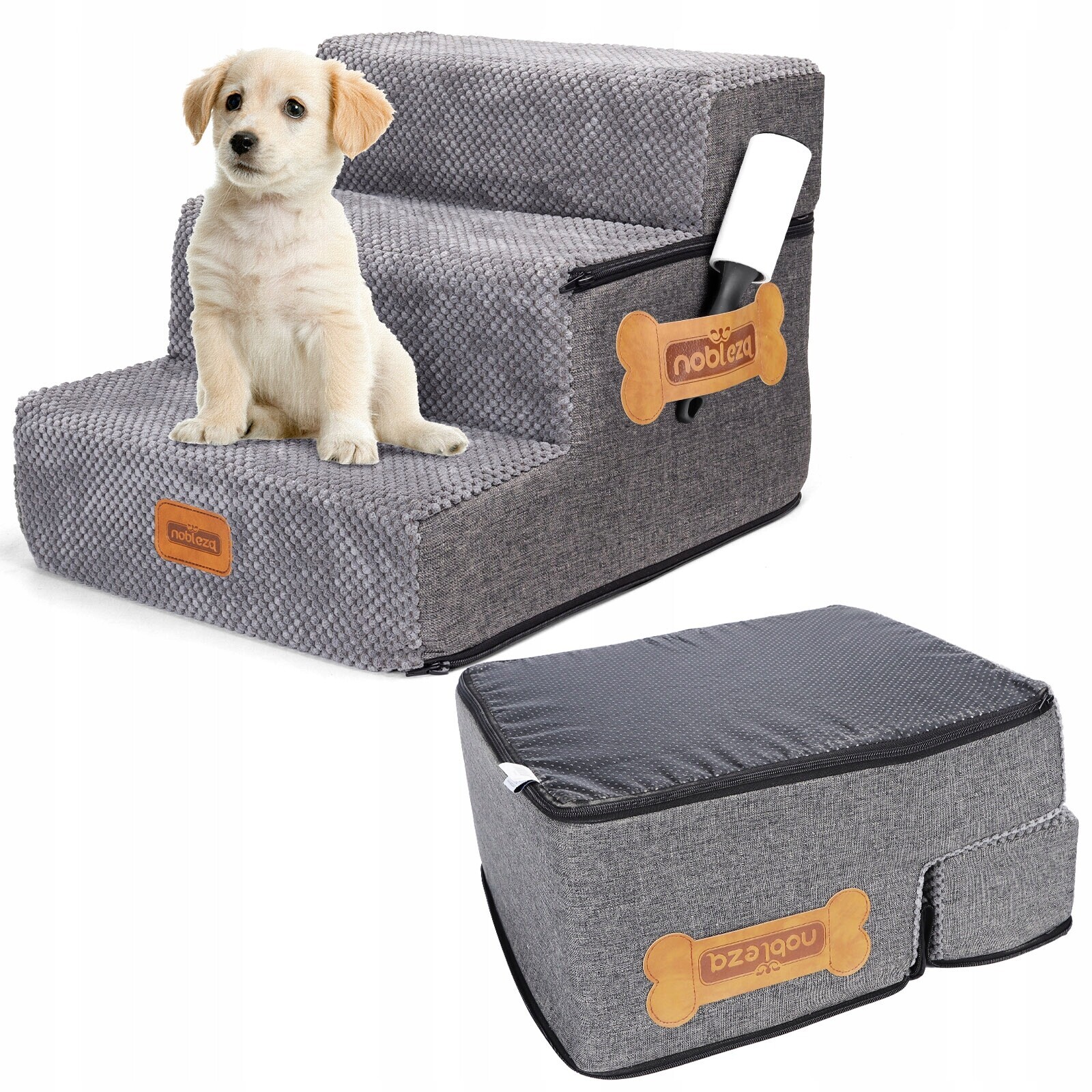 Schody Schůdky Pro Psa Rampa Plošina 3 Stupně 34 CM 2V1 Pelíšek Pro Psa