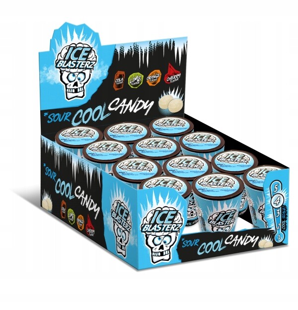 Brain Blasterz Sour Ice Candy Ledové Kyselé Bonbóny Karton 12 Ks x 48G