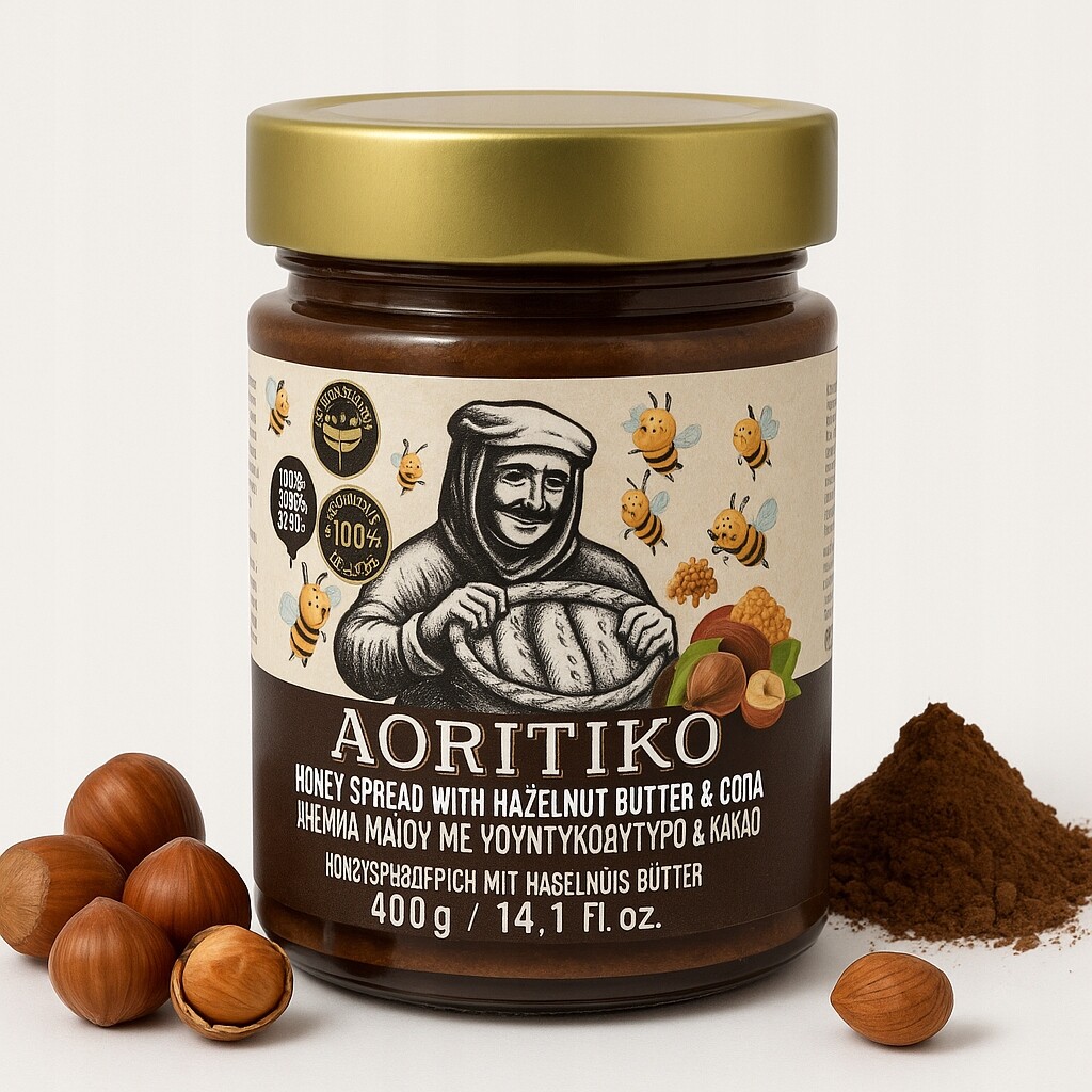 Aoritiko Řecký medový krém s lískovým máslem a kakaem 400 g