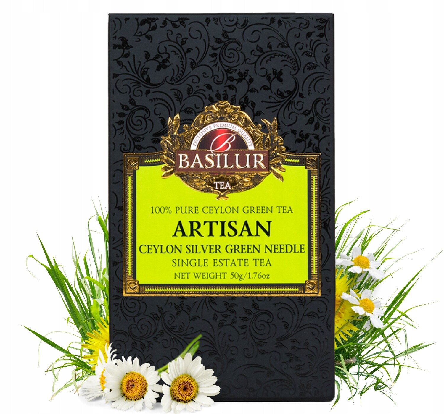 Basilur Ceylon Silver Green Needle čaj zelený Luxusní dárek 50 g