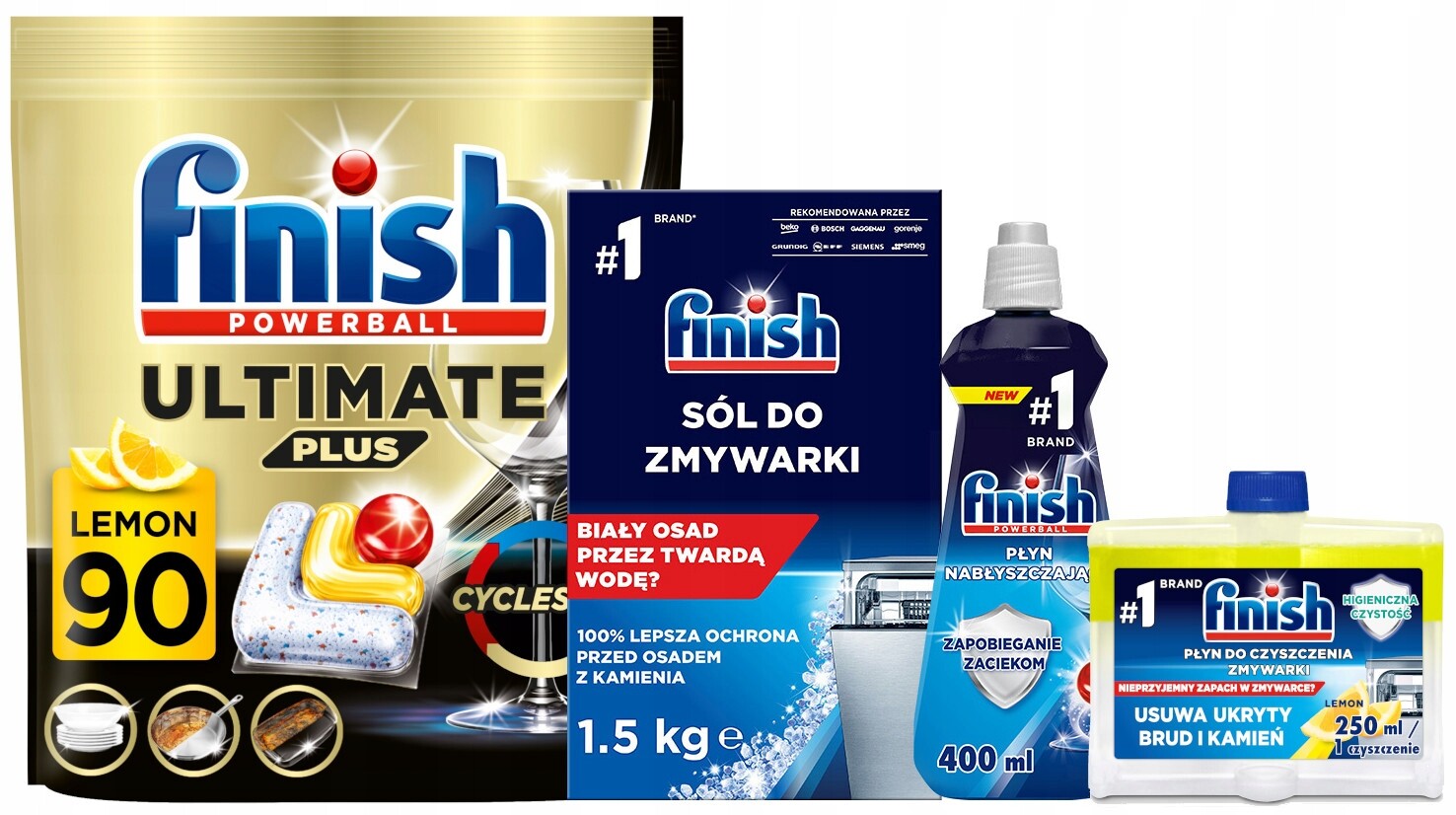 Sada Finish Kapsle do myčky nádobí Ultimate Plus 90 kusů doplňky