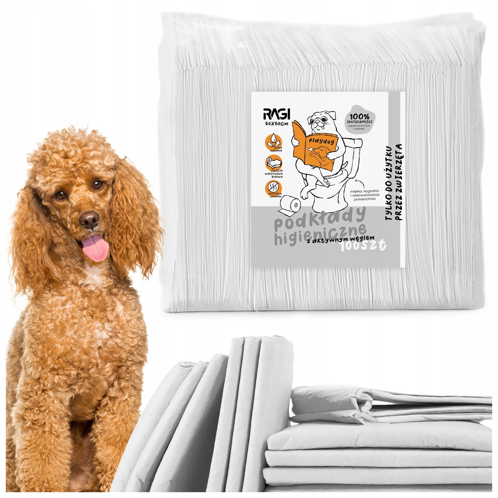 Podložky pro psy Podložky na pro psy s absorpčním uhlím 60x60 100 ks