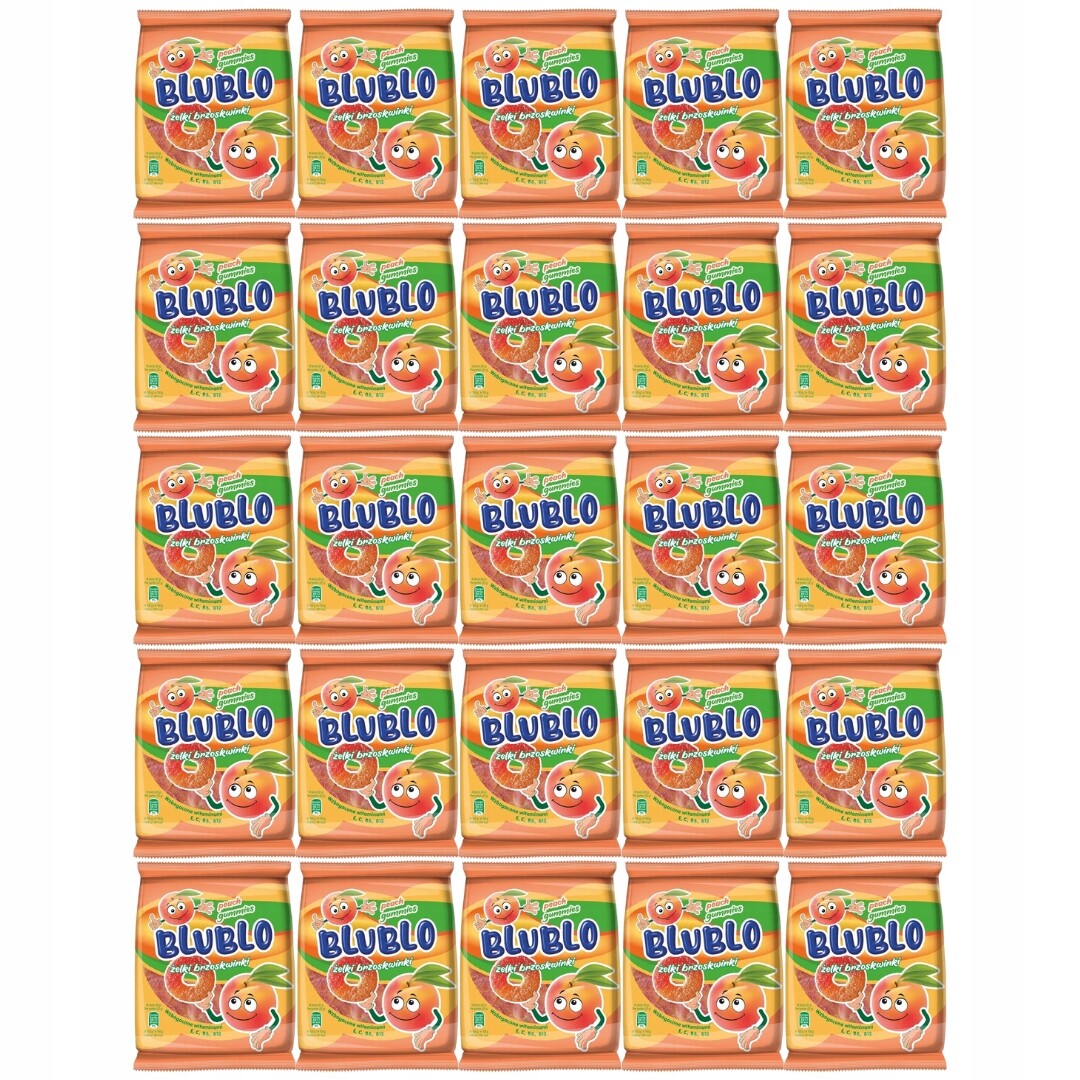 Blublo Želé Bonbony s broskvovou příchutí 80 g x 25 kusů