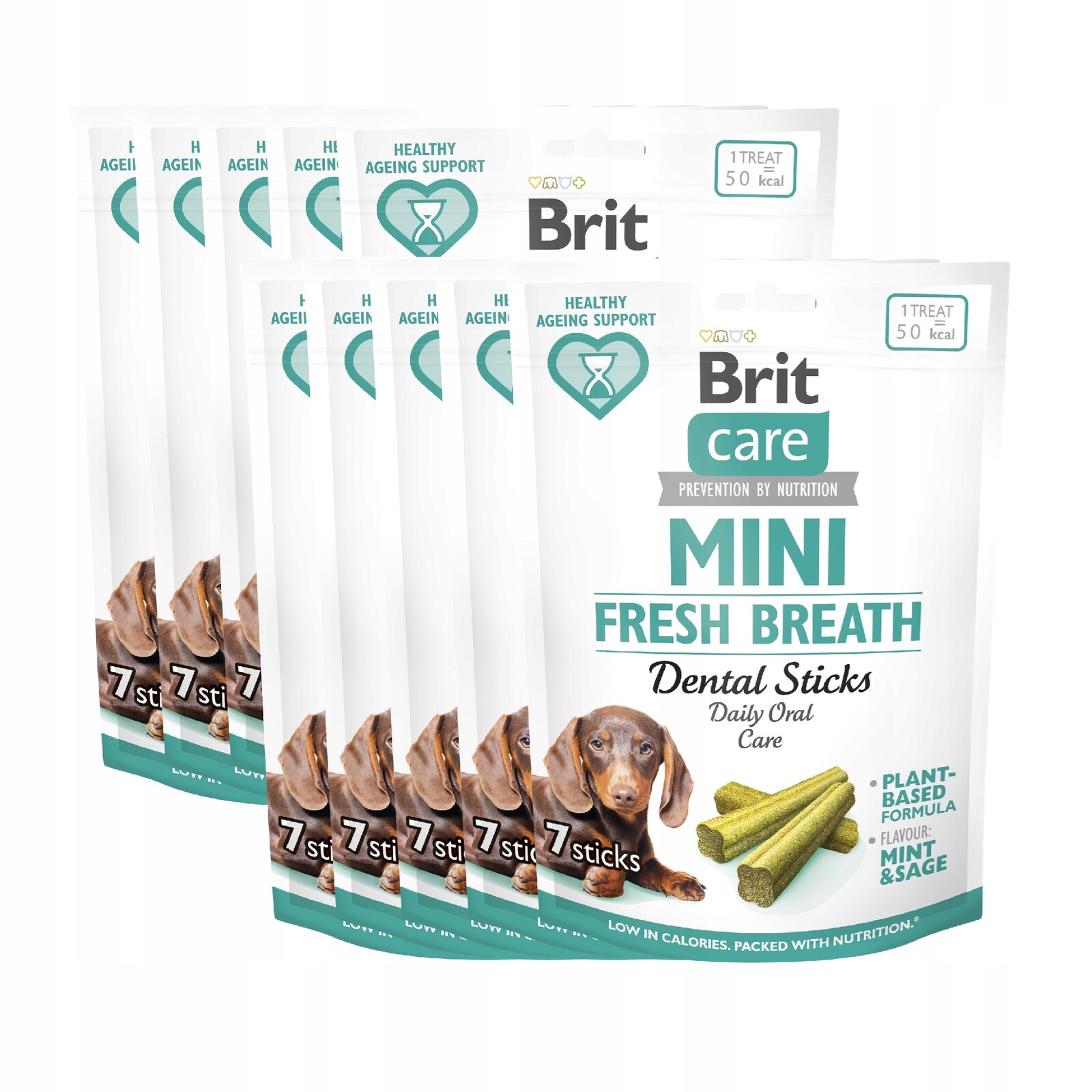 Brit Care Dog Mini Snacks Dental Sticks Fresh Breath Svěží dech 10PAK