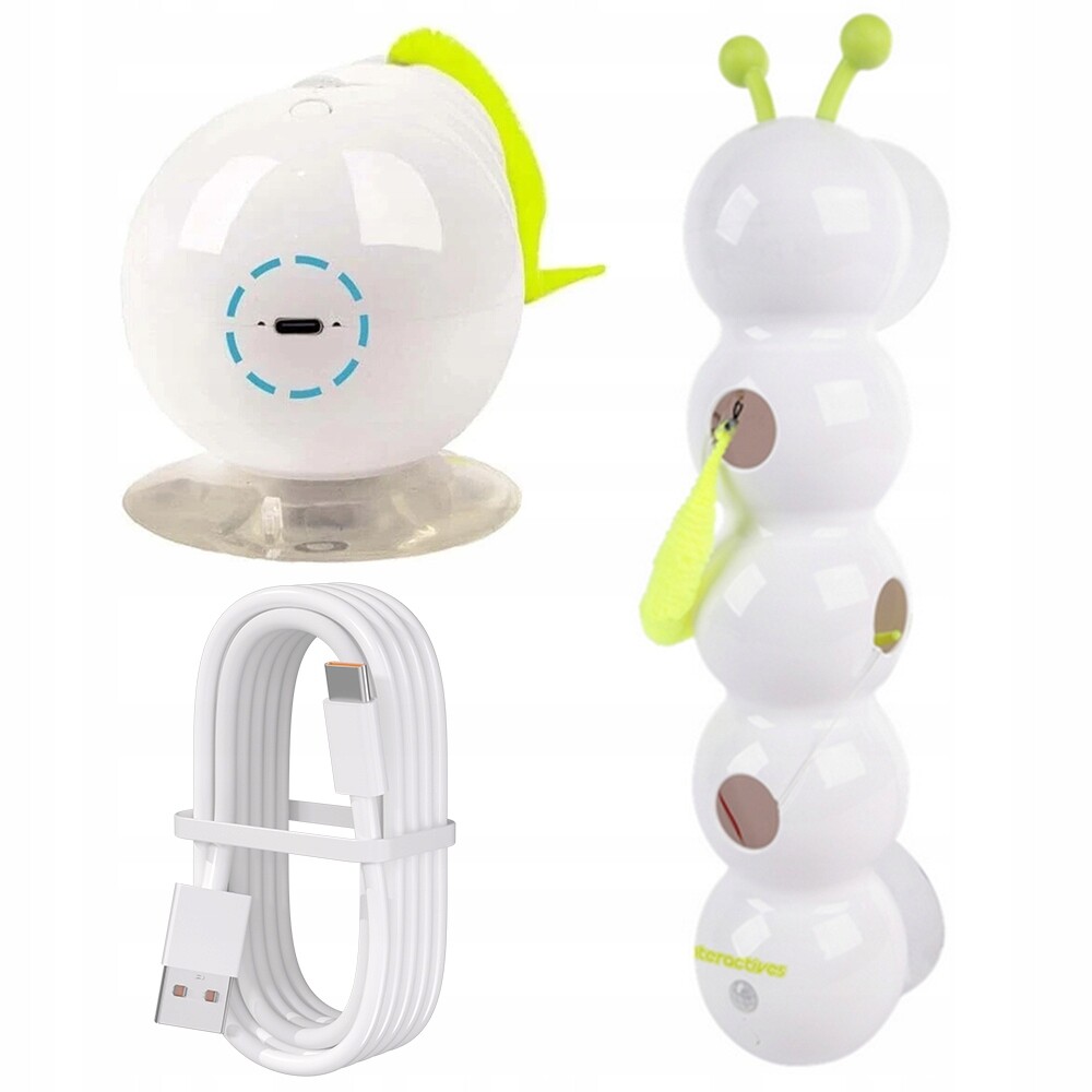 Hračka Pro Kočky s Usb nabíjením Housenka Pohyblivá 3 režimy zábavy