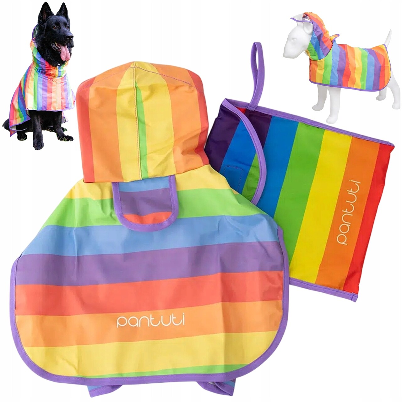 Pláštěnka Pro Psa 6XL Voděodolná, Pohodlná, Aurora, Duhová