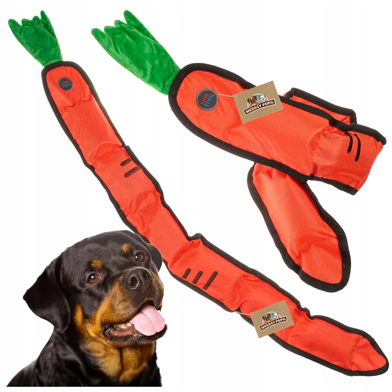 Hračka pro psy Mrkev Giga dlouhá s pískátky až 99 cm, téměř 1 m