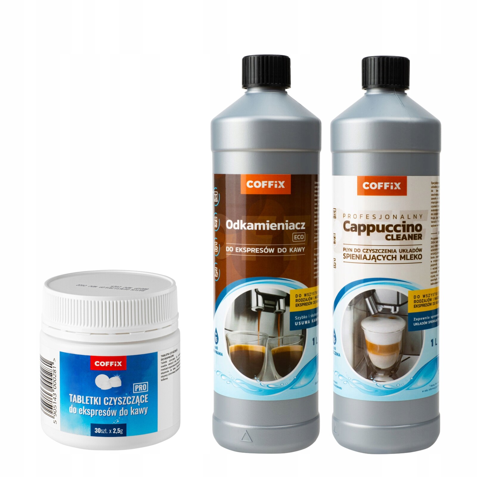 Sada pro údržbu kávovarů Krups Odvápňovač Tekutý Tablety Coffix