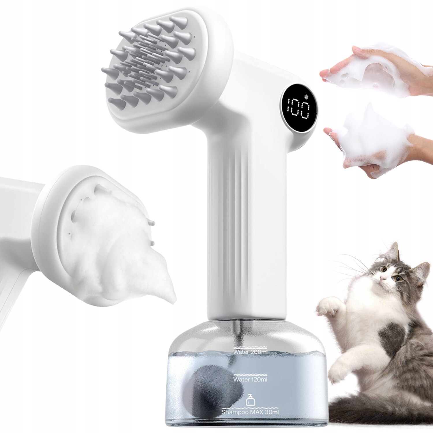 Pěnový Kartáč Pro Psa Kočku Zvlhčující Srst Masážní Přístroj Pro Péči O Psa