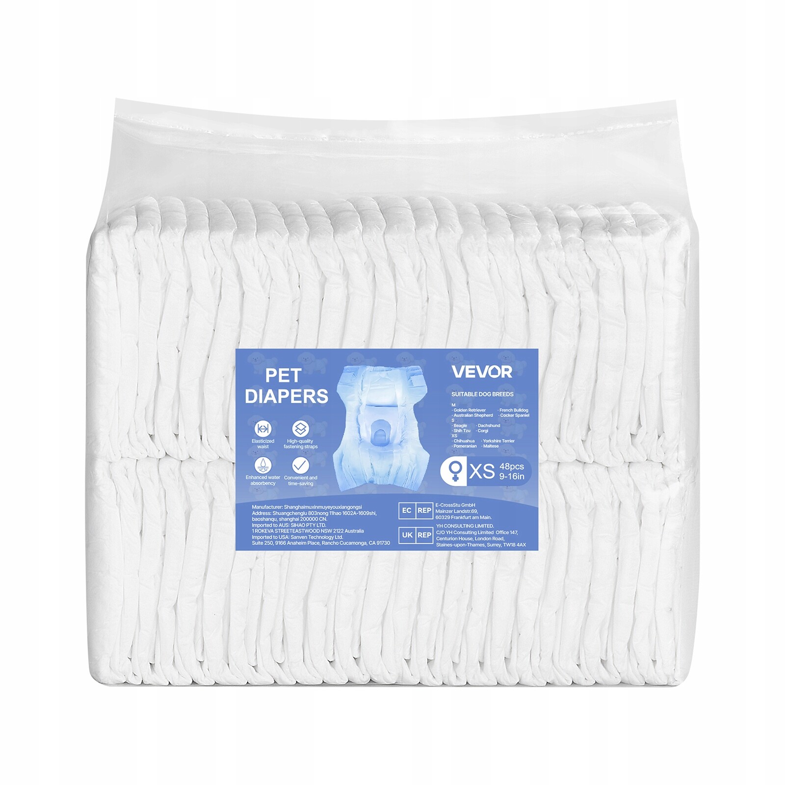 Vevor Plenky pro psy 96 Ks Xs Velikost Pohodlné a prodyšné pro feny