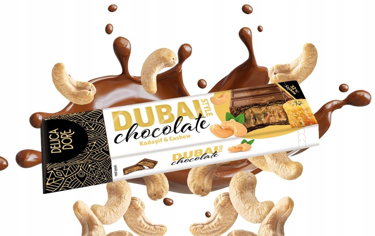 Čokoláda Mléčná s náplní z kešu ořechů a kataifi 70 g 24 ks