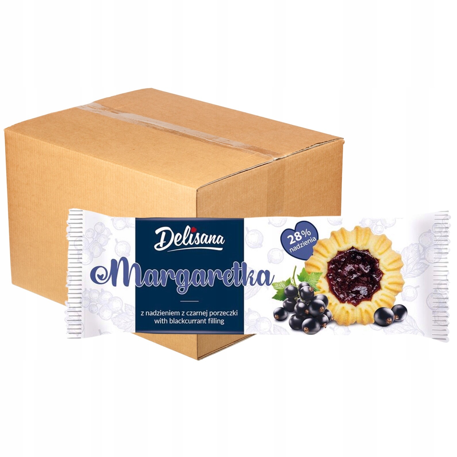 Delisana Margaretka s náplní z černého rybízu 135 g x 32 kusů