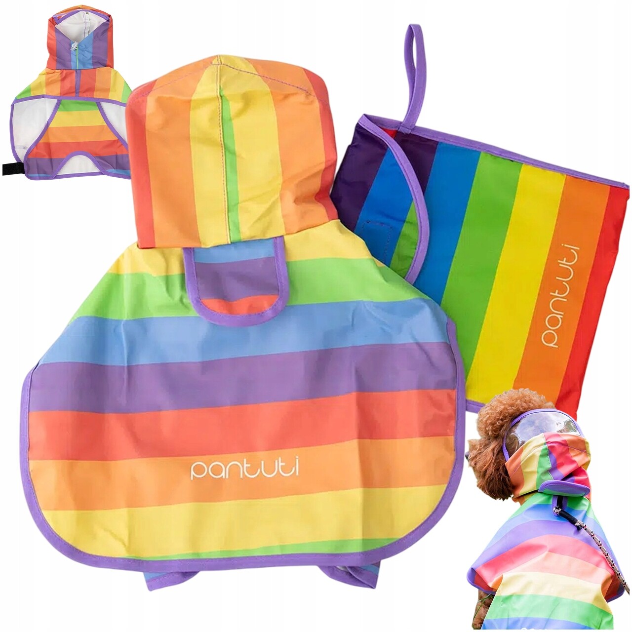 Pláštěnka Pro Psa XL Voděodolná, Pohodlná, Aurora Duhová
