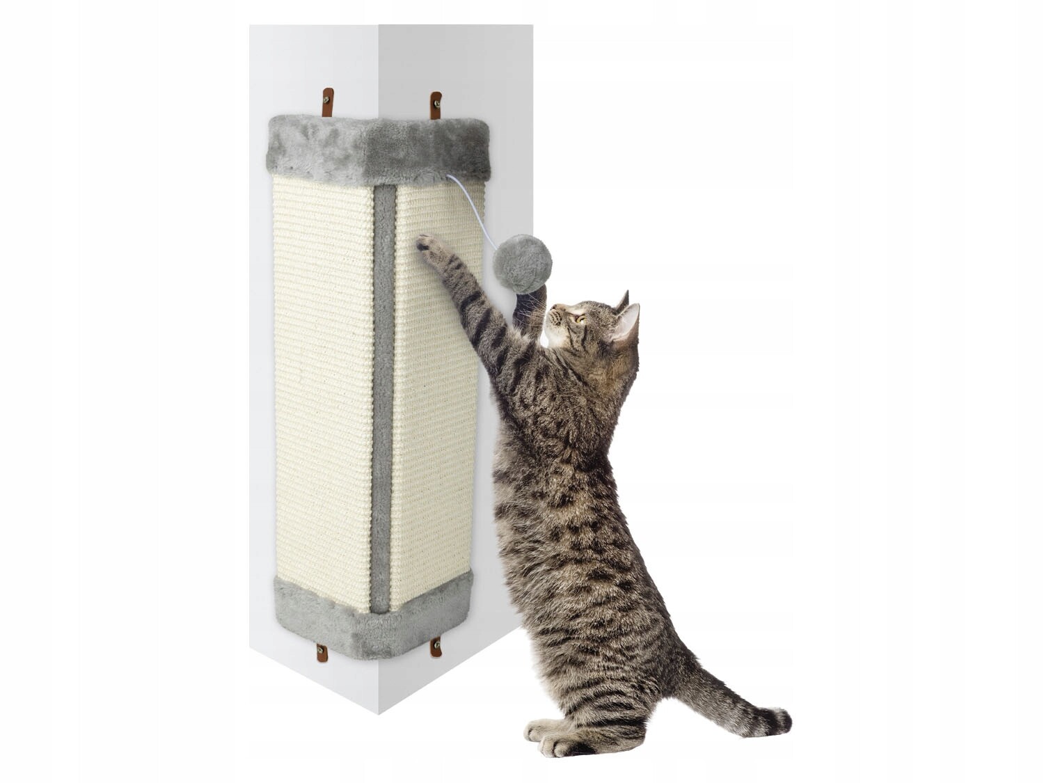 Škrabadlo Pro Kočky na zeď s rohovým míčem 60 cm