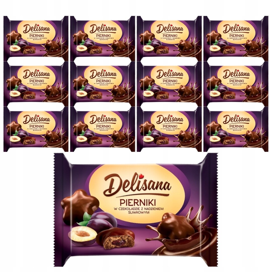 Delisana Perníky se švestkovou náplní v čokoládě 200 g x 15 kusů