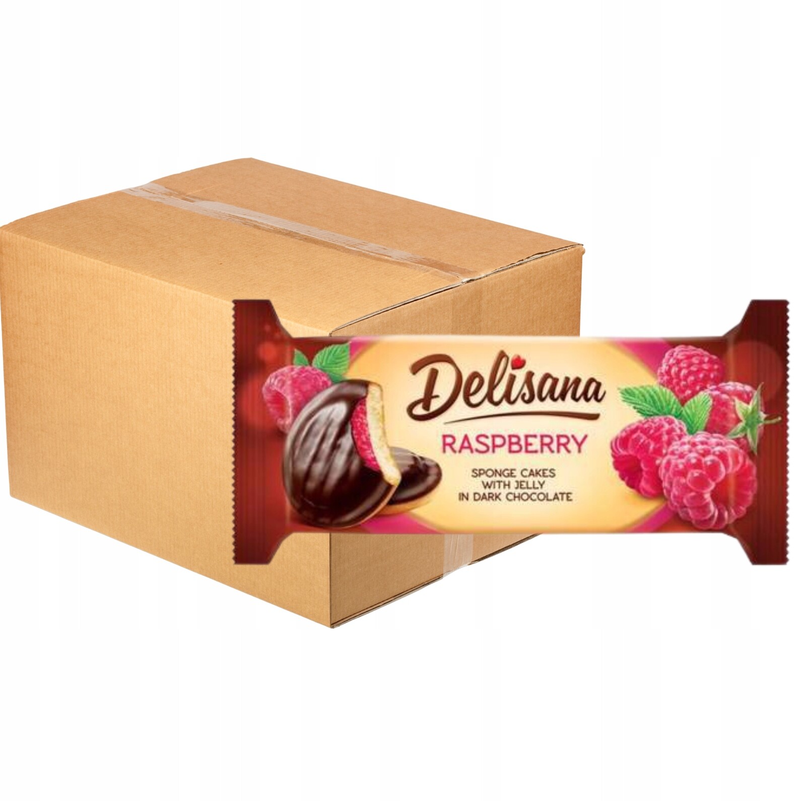 Delisana Sušenky s malinovým želé 135 g x 28 kusů