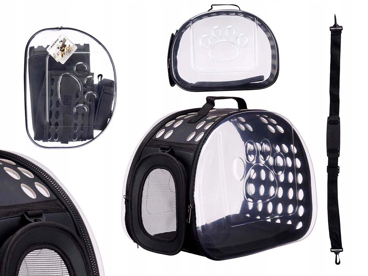 Přepravka pro psa kočku Králíka skládací černý přes rameno Pro Zvířata Velký