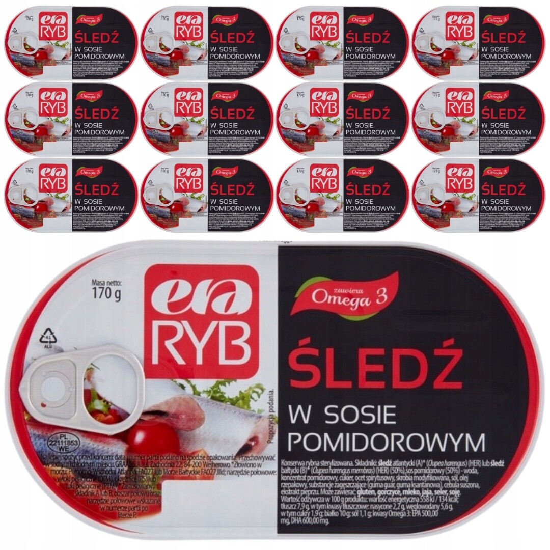 Era Ryb Sleď v rajčatové omáčce 170 g x 15 kusů