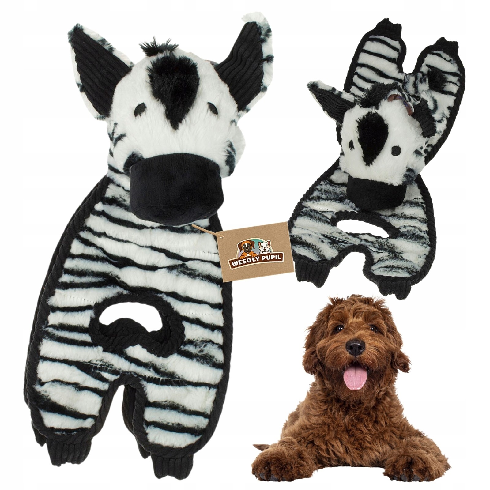 Hračka pro psy Zebra plyšák pískací šustící velká 38 Cm Premium