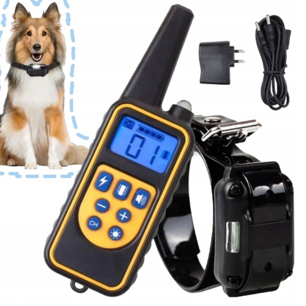 Elektrický Výcvikový Obojek Pro Psa 800 M, 4 Režimy, Nastavitelný Límec