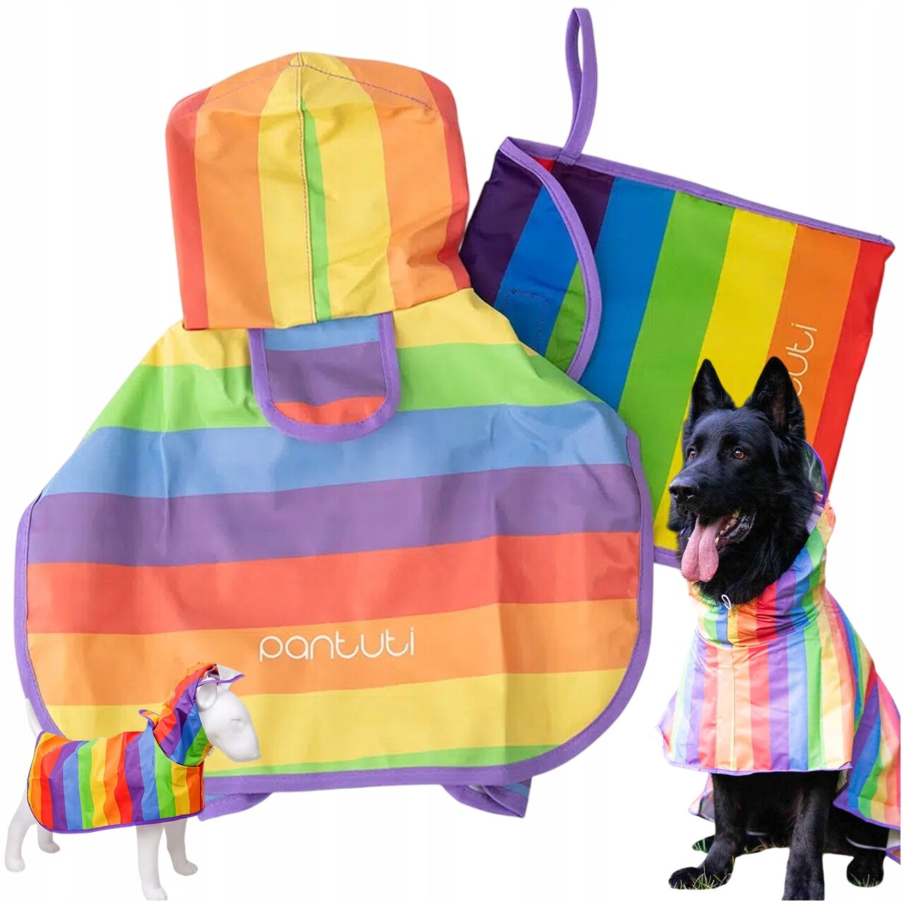 Pláštěnka Pro Psa 8XL Voděodolná, Pohodlná, Aurora, Duhová