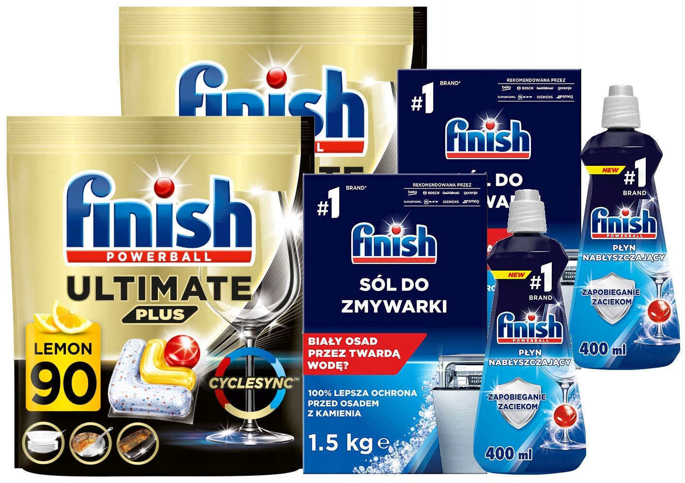 Finish Ultimate Plus kapsle do myčky nádobí 2 x 90 kusů 2 x přísady